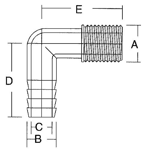 3/4-3/4 Male Elbow Forespar Marelon