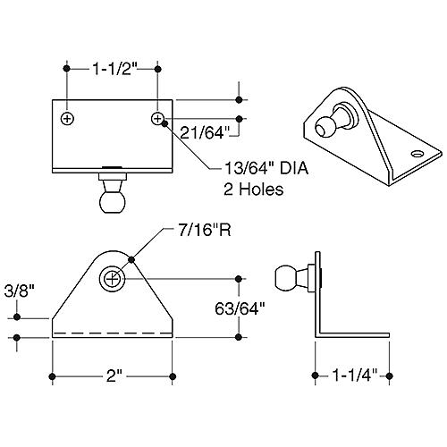 50 Ser S.S. Bracket Reverse Ball, Attwood SL50SSP3-7