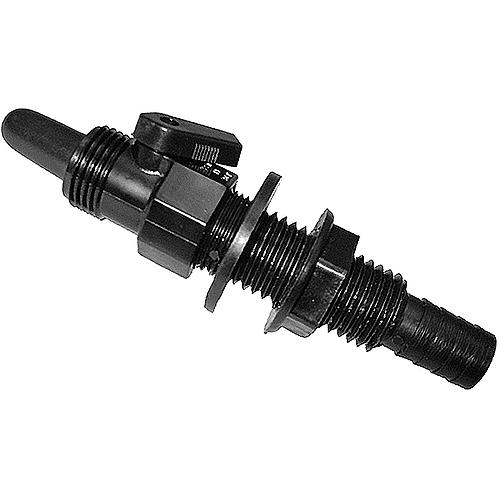 T-H Marine AHV1DP Straight Aerator Head w/Shut-Off Valve, 3/4", Black