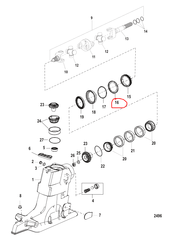 Ring, U-Joint, Quicksilver 35983