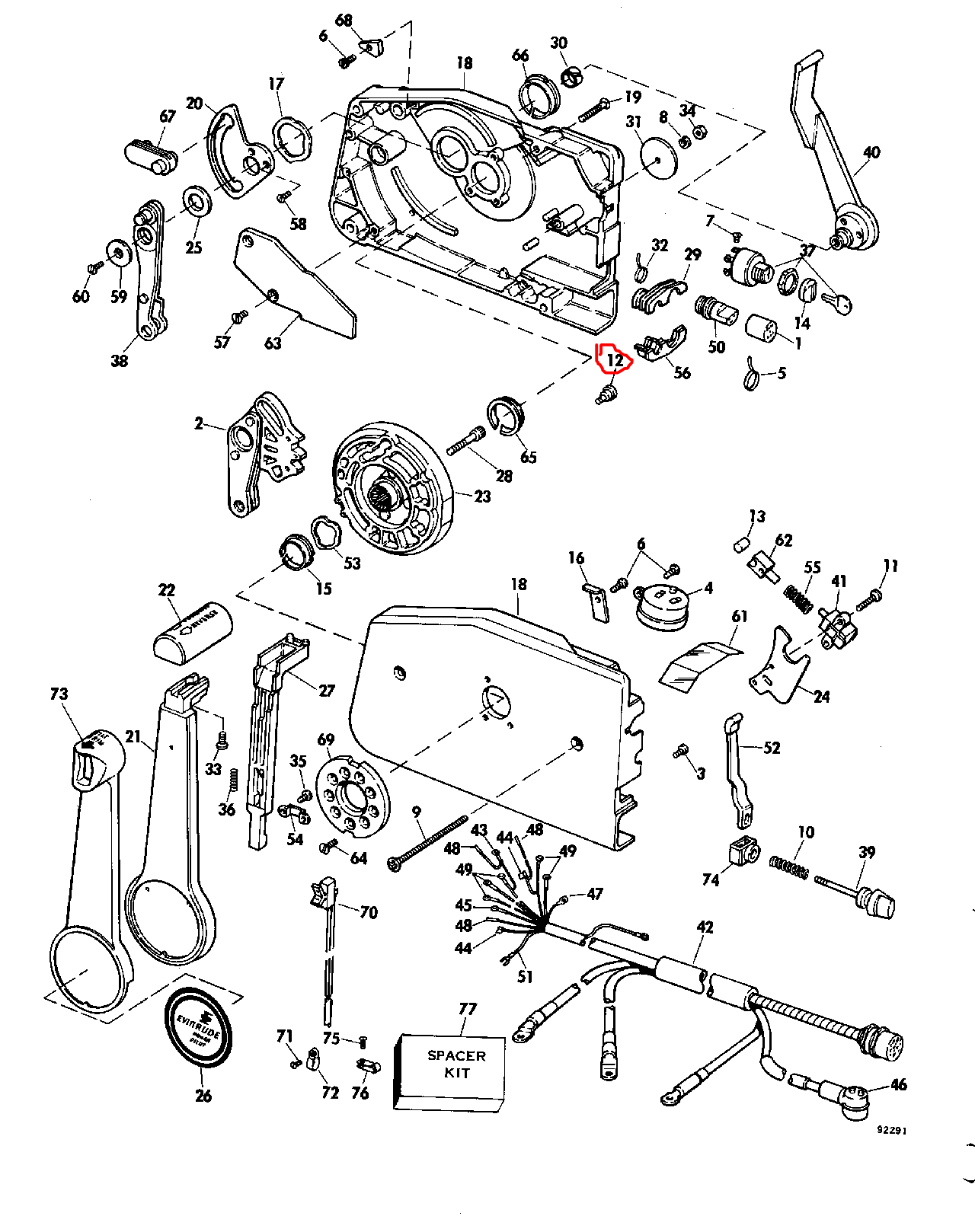 CLEVIS PIN, Shift & Throttle Lever, OMC 323776
