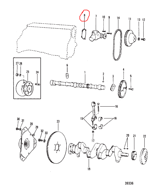 Gasket, Water Pump, Quicksilver 33956