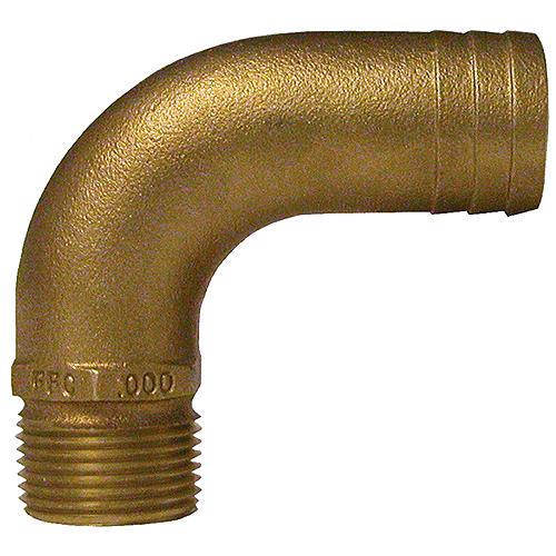 Groco PTHC Bronze Standard Flow 90° Pipe-To-Hose Adapter With NPT Thread