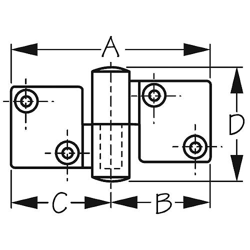 Hinge Take Apart SS RH pair Seadog 205275-1