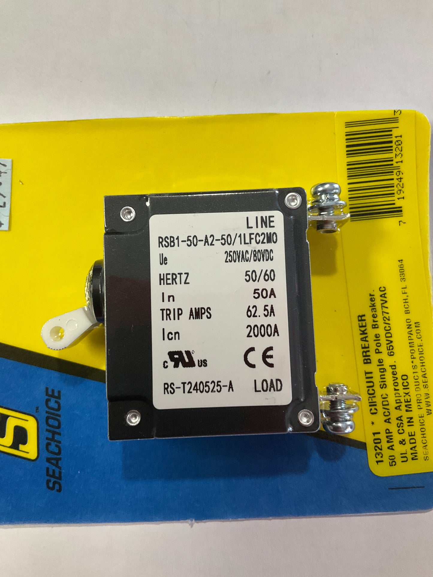 Seachoice AC/DC Panel Breaker With Single White Actuator