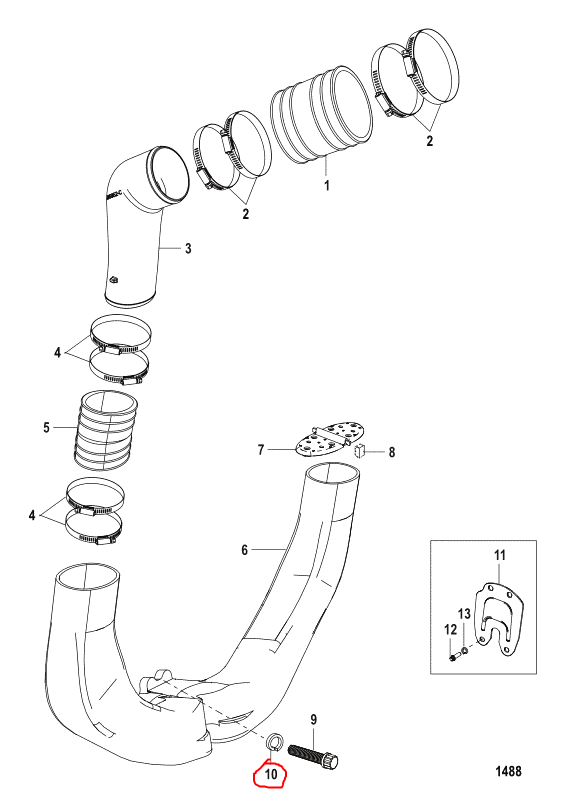 Lockwasher, Y-Pipe Mtng, Quicksilver 41471
