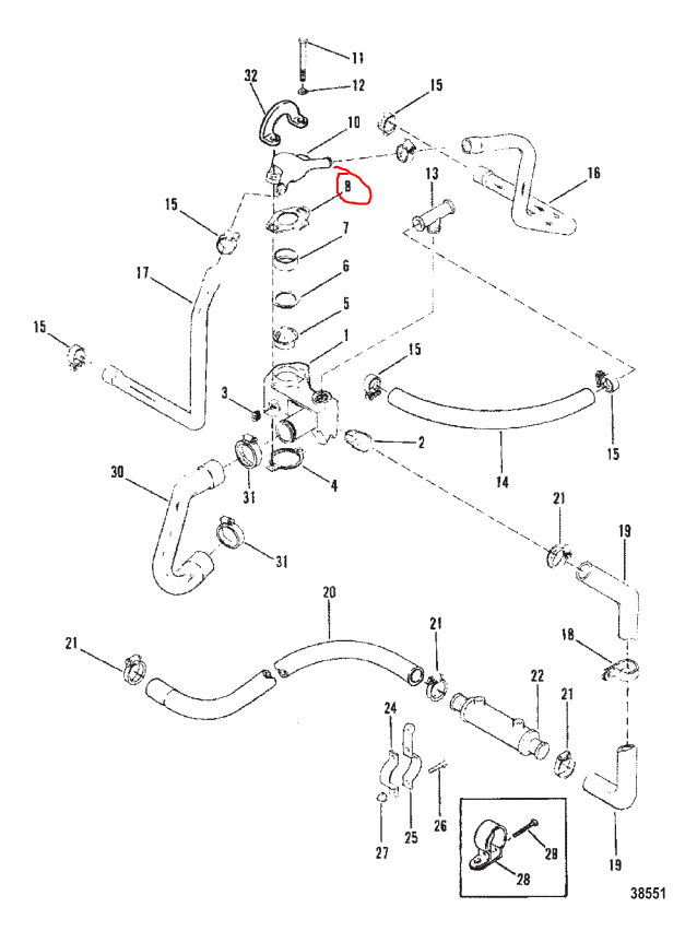 T-Stat Gasket, Quicksilver 41812