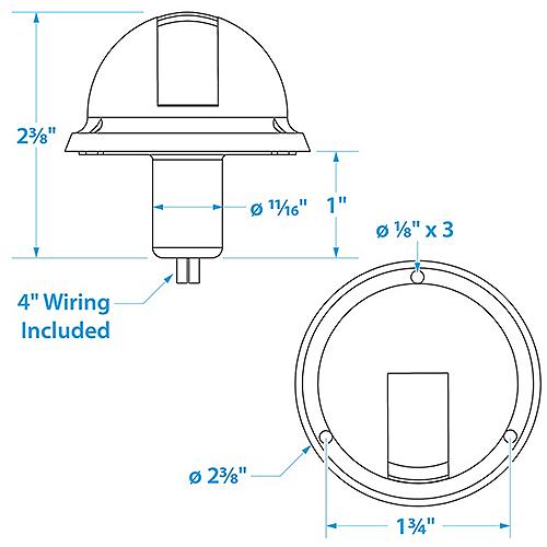 Seachoice Stainless Steel Port and Starboard Side Light, 1 Nautical Mile Visibility for Sail or Powerboats Under 39 Feet