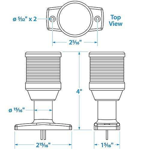 Seachoice All-Round Light, Boat Navigation, 4 in. Tall