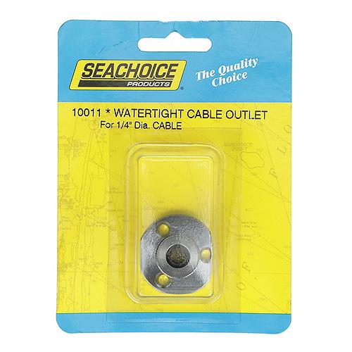 Seachoice 10011 Cable Outlet, 1/4 In., Weatherproof, Chrome-Plated Brass