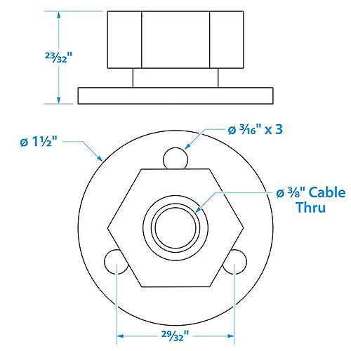 Watertight Cable Outlet 3/8" dia.