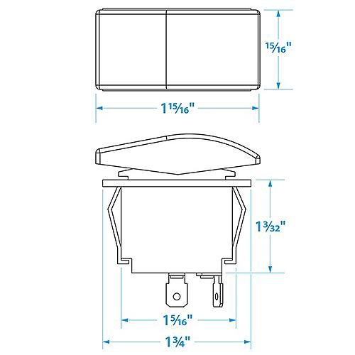 Rocker Switch On-Off SPST Black Seachoice 10801