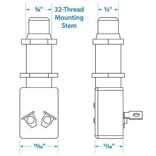 Seachoice 2-Position Push Button Starter/Horn Switch