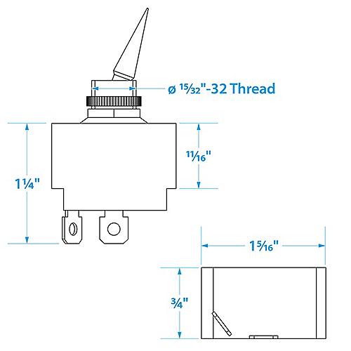 Seachoice 2-Position Toggle Switch, On/Off
