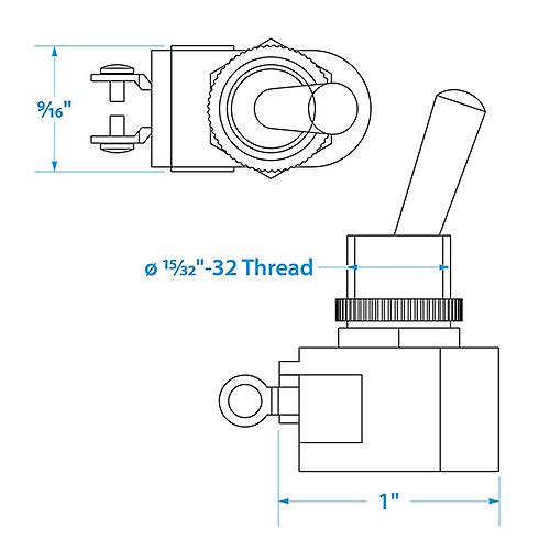 Seachoice 2-Position Heavy Duty Toggle Switch, On/Off, 2 Screw Type Terminals