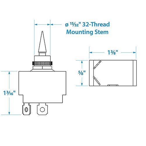 Seachoice 2-Position Illuminated Toggle Switch, On/Off