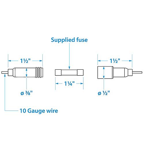 Seachoice in-Line Fuse Holder with Spare Fuse Compartment, Waterproof, 30 Amp Fuse