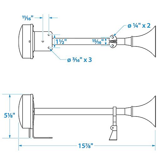 Seachoie 14541 12V Trumpet Horn