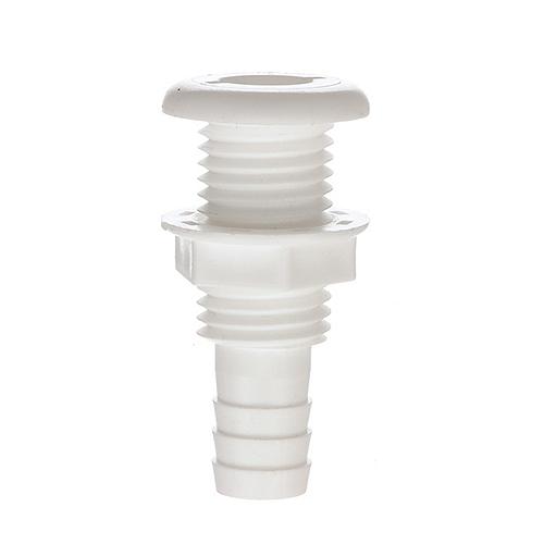 Thru Hull Connector White Plastic- 3/4"