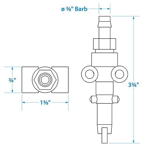 Fuel Connector for Mercury, Male, 3/8 in. Barb