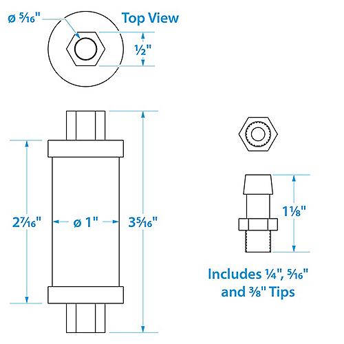 Seachoice in-Line Fuel Filter, Clear Body, Universal FitSeachoice in-Line Fuel Filter, Clear Body, Universal Fit