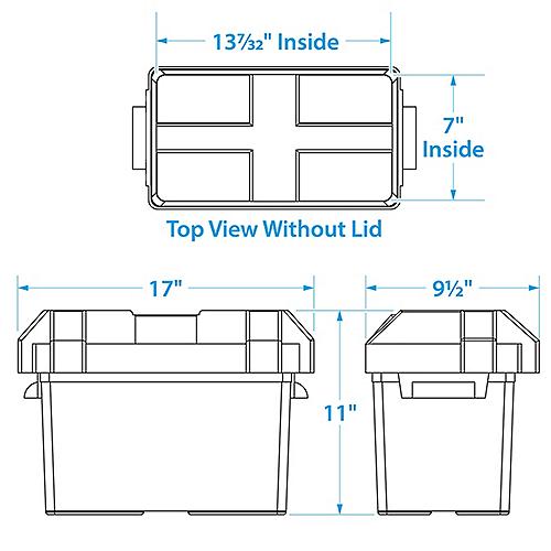 Seachoice USCG-Approved Marine Group 27 Series Standard Battery Box with Strap & Mounting Kit