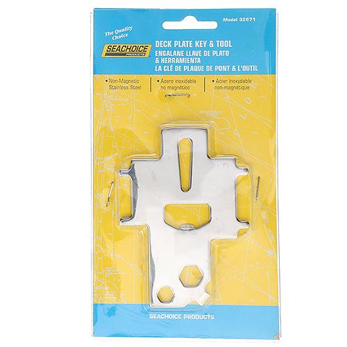 Seachoice Universal Non-Magnetic Stainless Steel Marine Boat Deck Plate Key & Tool, 50-32671