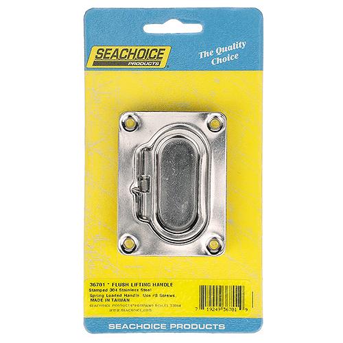 Seachoice 36701 Spring Loaded Flush Mount Hatch Handle, 304 Stainless Steel, 3 In. X 2-1/4 In.