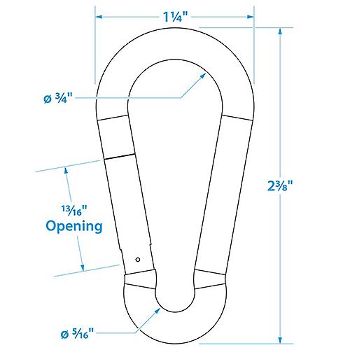 Seachoice 36851 Interlocking Spring Hook, 2.5 In. X 0.25 In., 240 Lb. Max Load