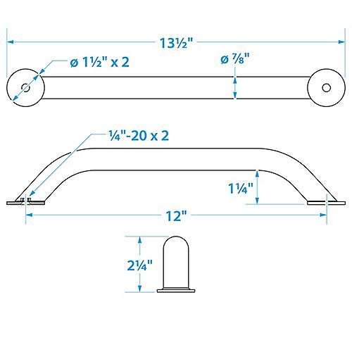 12" SS Handrail 38301