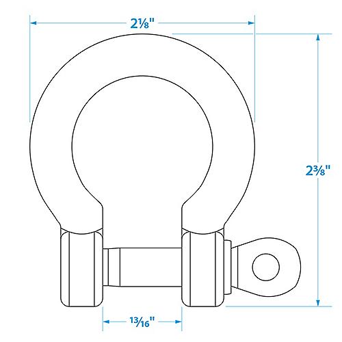 Seachoice Stainless Steel Anchor Shackle, 3/8 In., 43181