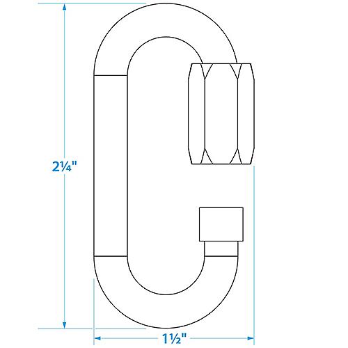 Seachoice Stainless Steel Chain Link w/ Threaded Locking Nut, 5/16 In. X 3 In.