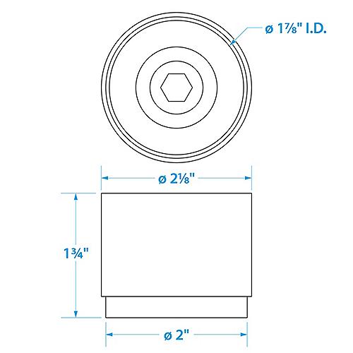Seachoice 51501 Chrome-Plated Boat Trailer Bearing Protectors, w/ Cover, 1.98 in. Diameter
