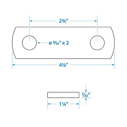 Seachoice Spring Shackles, 2-3/4 In. Center to Center, Accepts 9/16 In. Shackle Bolts, Pack of 2