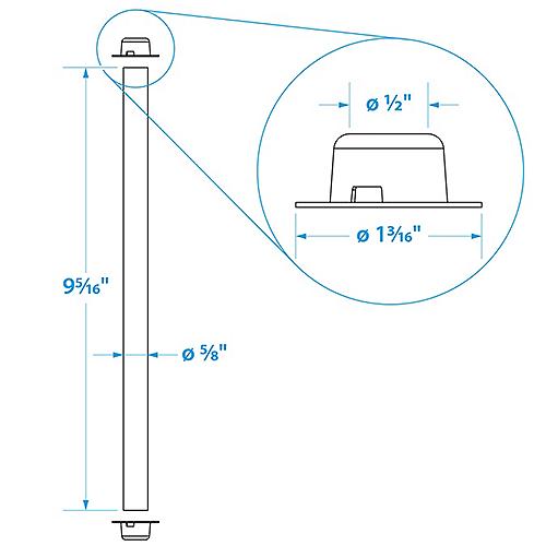 Seachoice Trailer Roller Shaft w/ 2 Pal Nuts, Fits 8-In. Roller, 50-55771