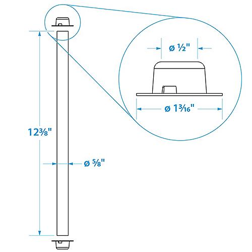 Seachoice Roller Shaft w/ 2 Pal Nuts, Fits 10-In. Roller, 50-55791