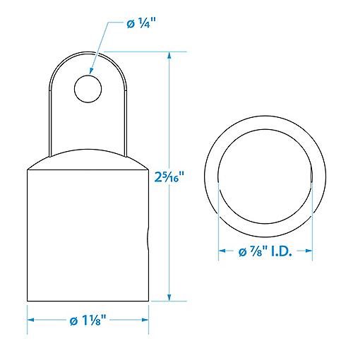 Seachoice 75801 External Eye End Cap for Bimini Top, Stainless Steel, 7/8 in. OD