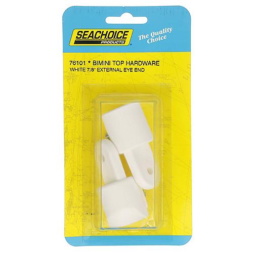 Seachoice 76101 Plastic External Eye Ends for Canopy Top, White, 7/8 in. OD, Pack of 2