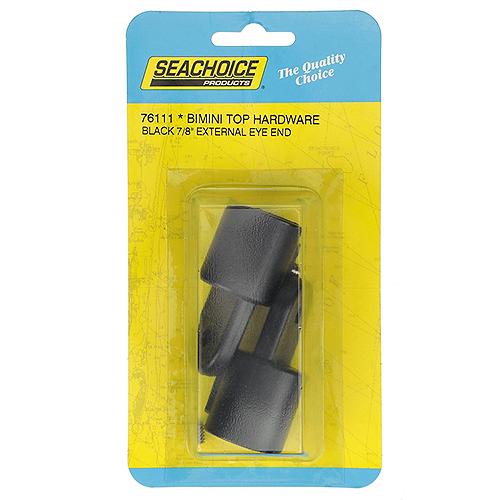Seachoice 76111 Plastic External Eye Ends for Canopy Top, Black, 7/8 in. OD, Pack of 2