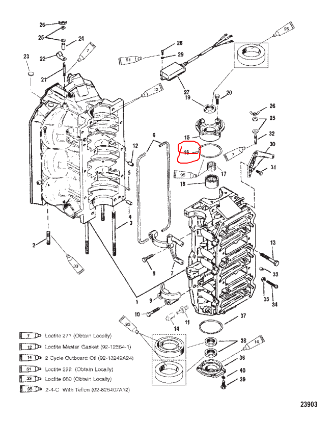 UPPER END CAP O-RING, Quicksilver 54029