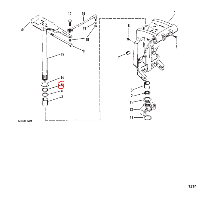 Spacer, Swivel Brkt, Upper, Quicksilver 67668