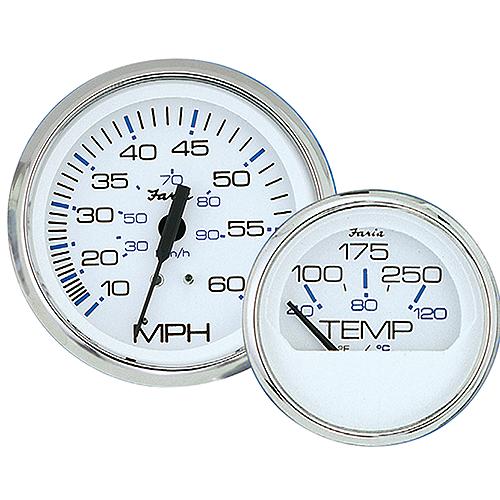 Faria Chesapeake SS White 4" Gauge - Tachometer, 6000 gas inboard & I/O engines