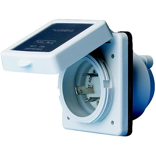 Marinco 30A/125V Power Inlet With Stainless Steel Trim