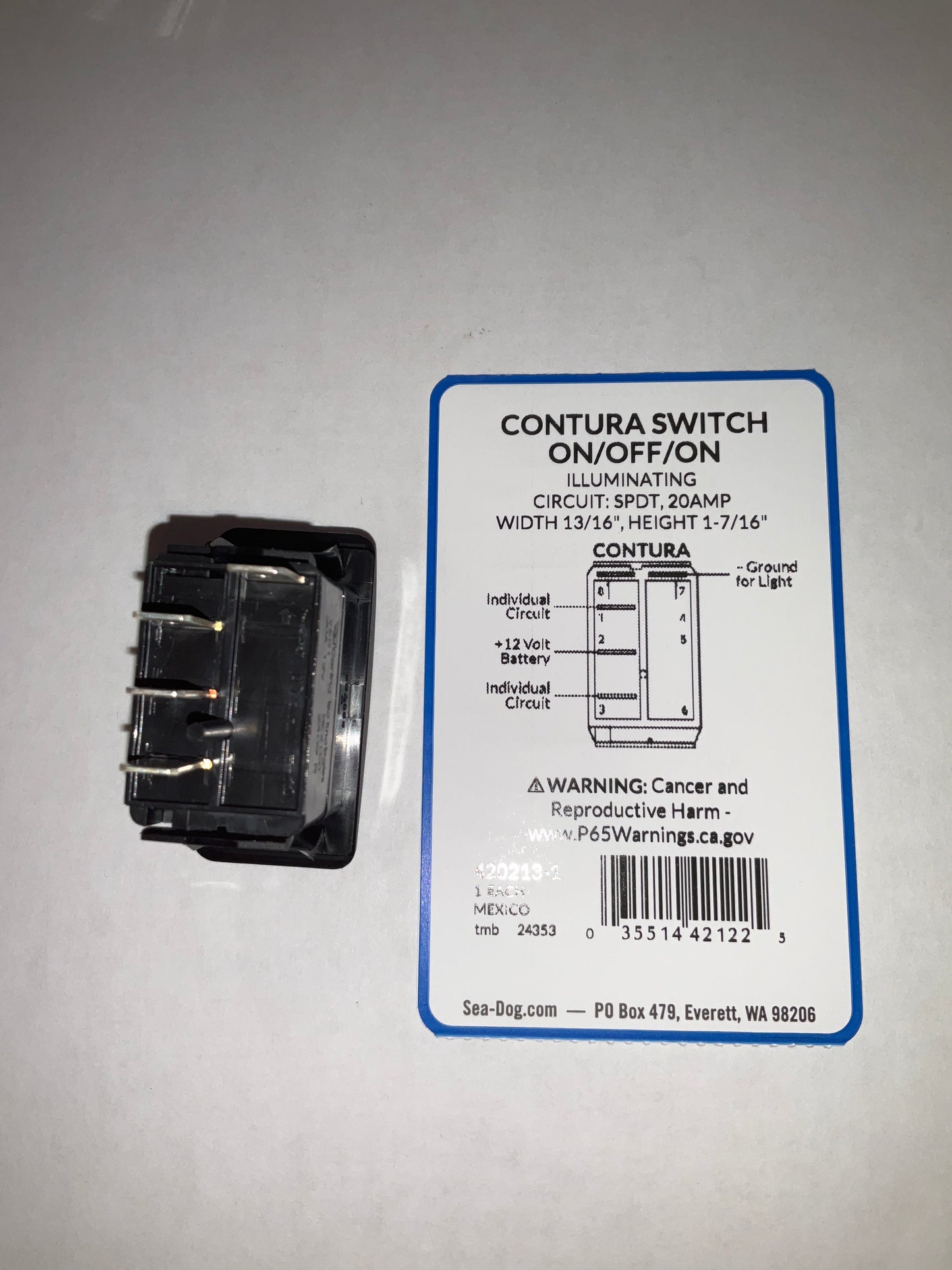 Rocker Switch (SPDT) - Illuminated On/Off/On