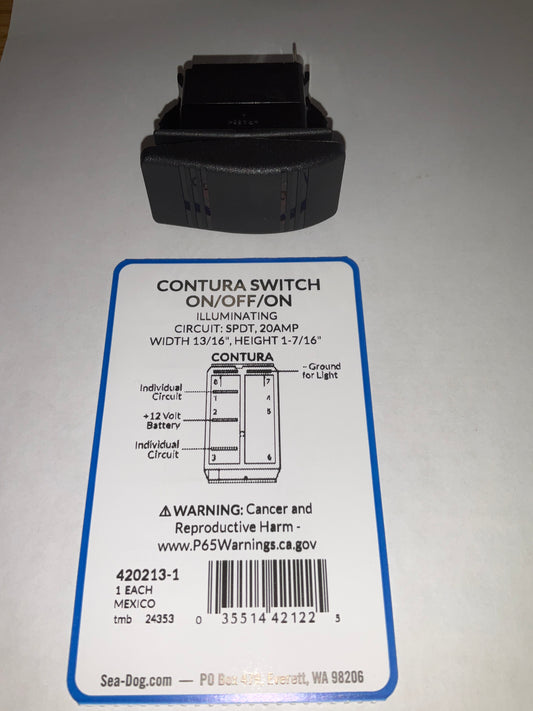 Rocker Switch (SPDT) - Illuminated On/Off/On