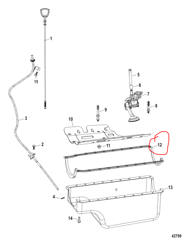 Gasket, Oil Pan, Quicksilver 845628