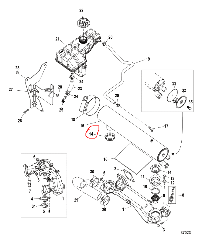 Seal, Heat Exchanger, Quicksilver 865066