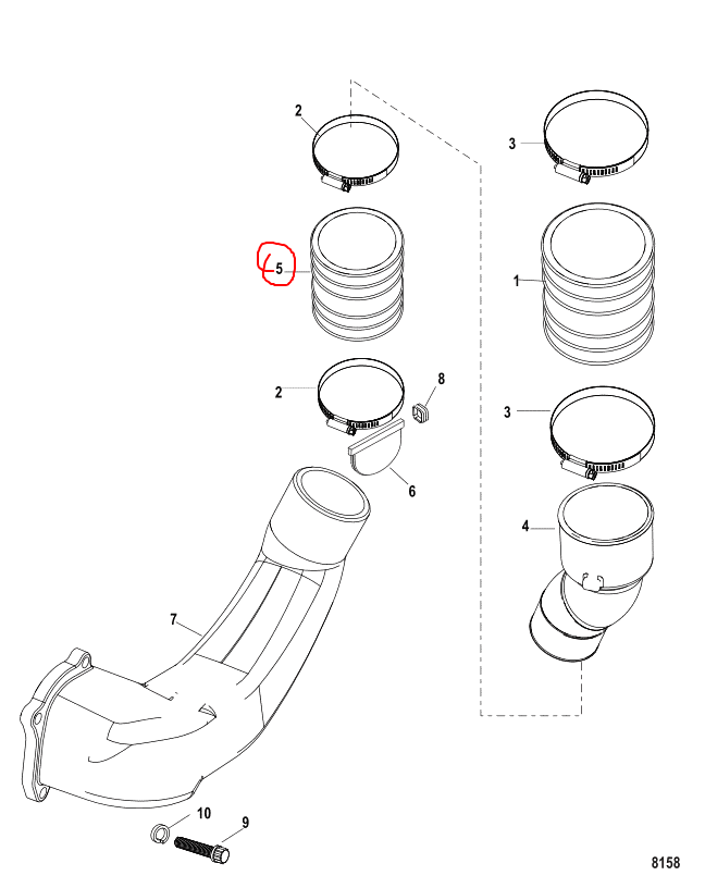 Exhaust Tube, Quicksilver 90949T