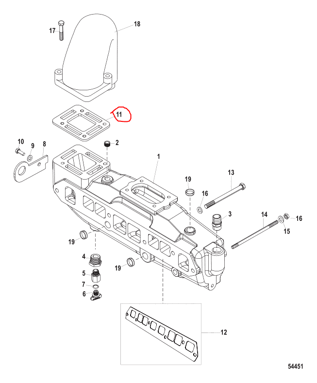 Exhaust Elbow Gasket, Quicksilver 997772