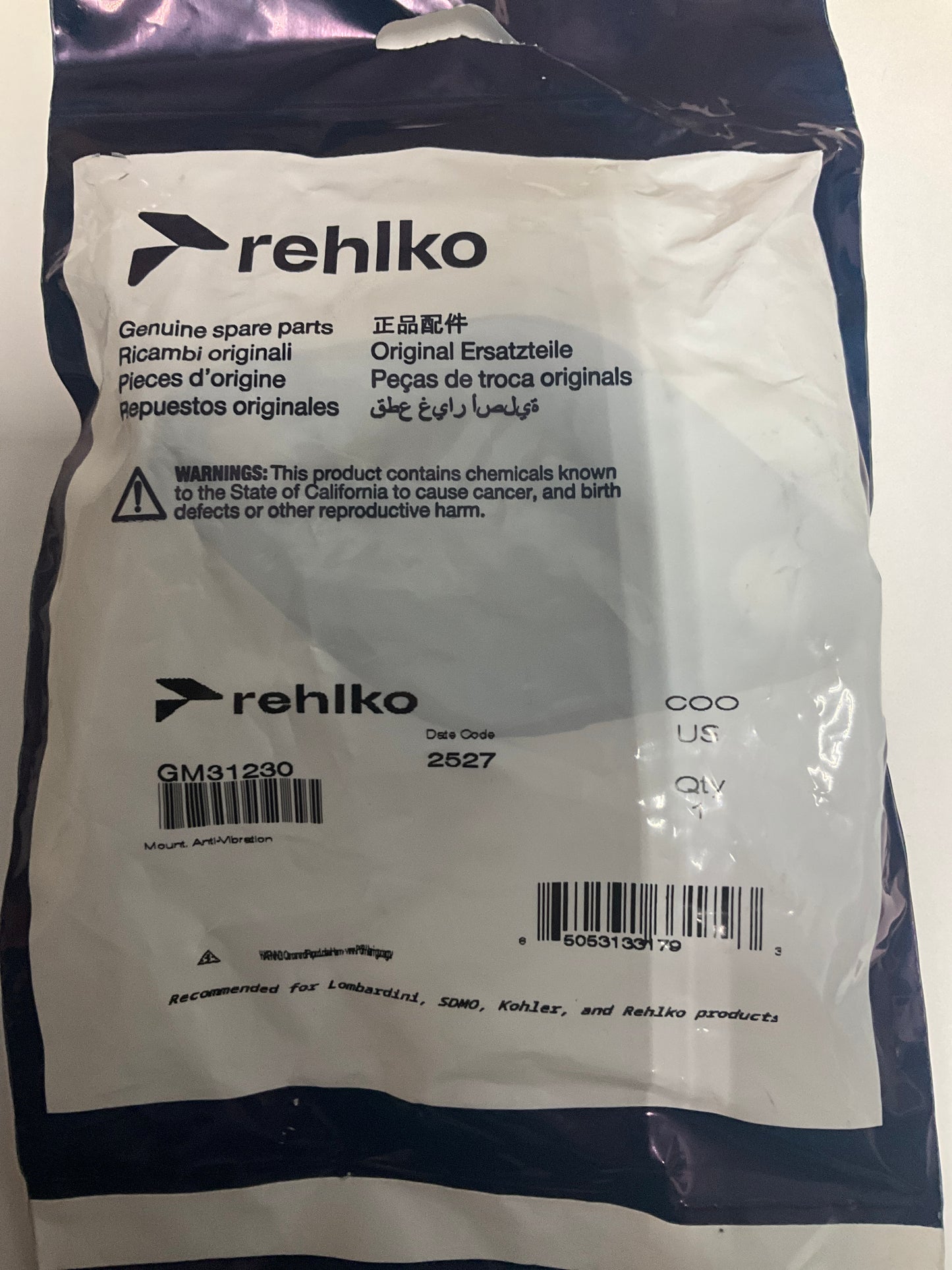 Kohler GM31230 OEM Rubber Isolator